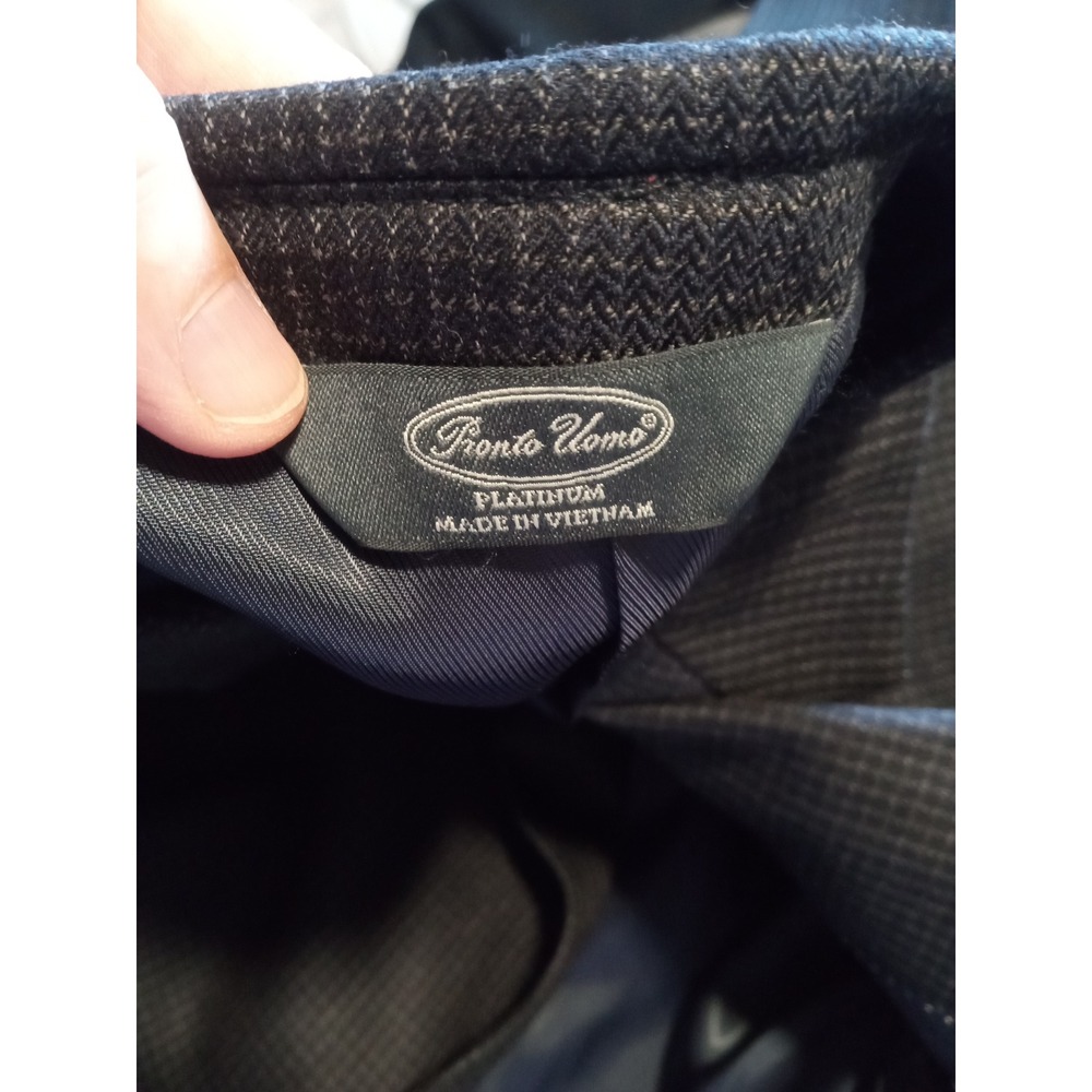 Pronto Uomo Platinum Mens 50 Regular Navy Blue 100% Wool Blazer Sport Coat‎ - Picture 5 of 11